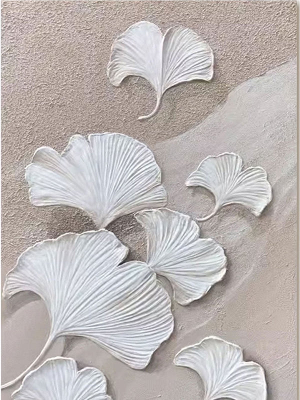 White Textured  Botanical Wall  Art | Minimalist  Art For Sale #TC 224