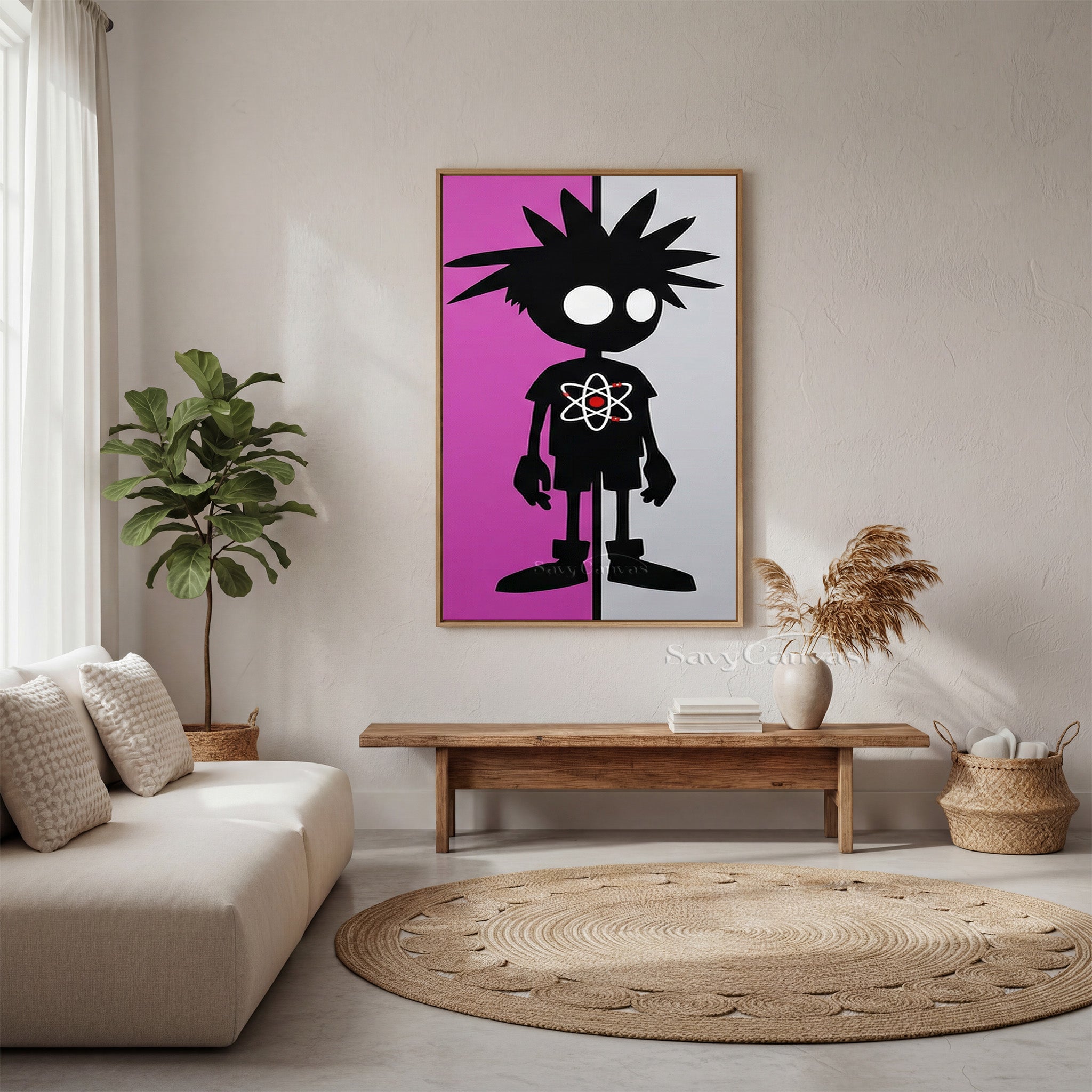 Modern Cartoon Silhouette Canvas Art - Atom Boy Pop Art Decor #SS 096