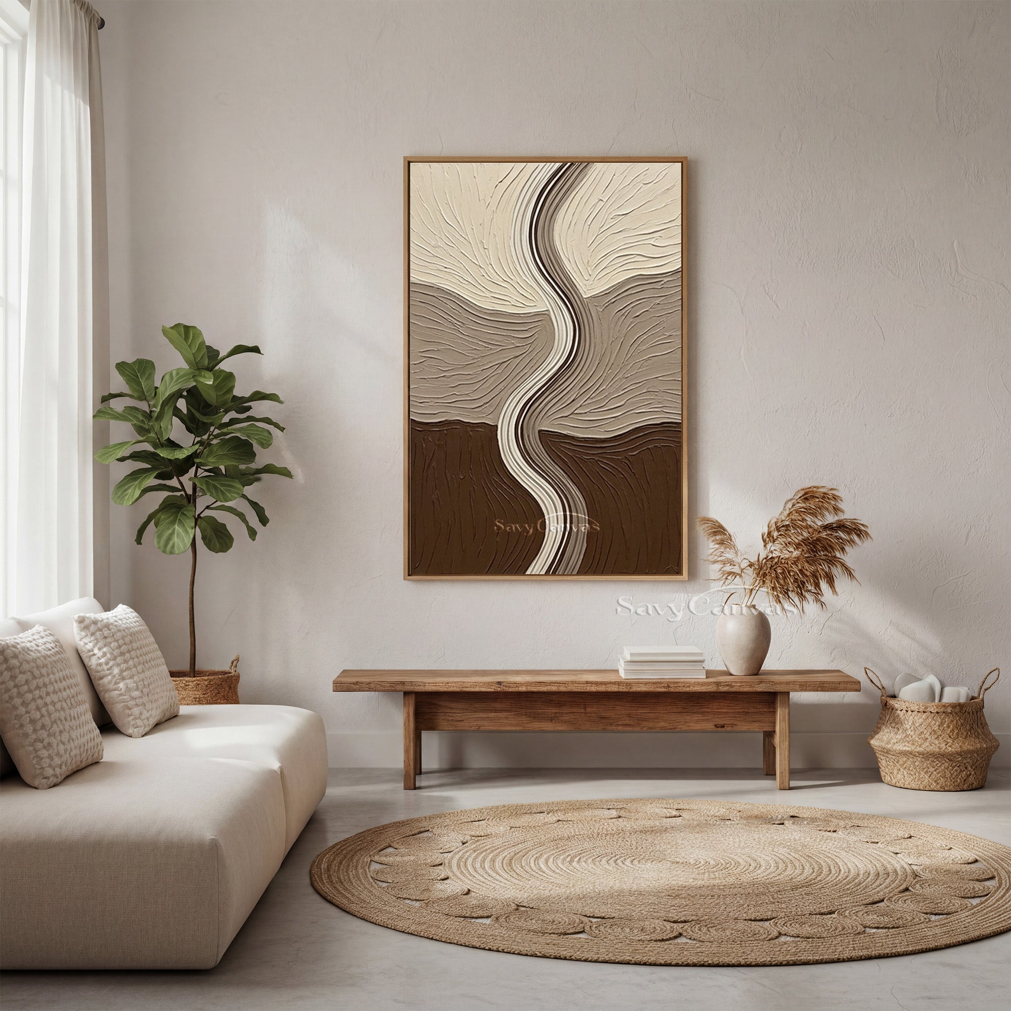 Layered Earth Tone Abstract 3D Textured Wall Art #SS 134