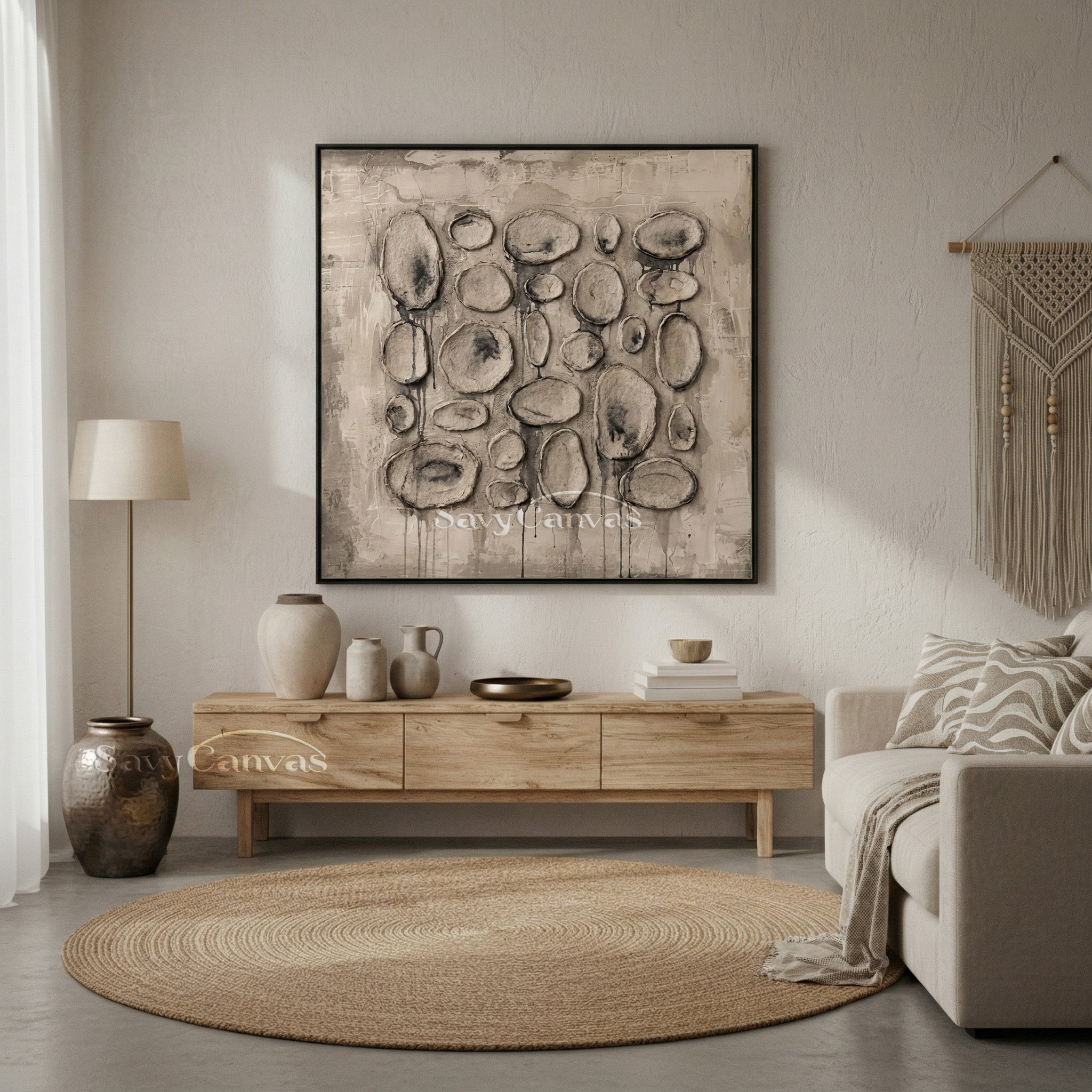 Modern Wabi-Sabi Plaster Wall Decor - Original Neutral Art #SS 020