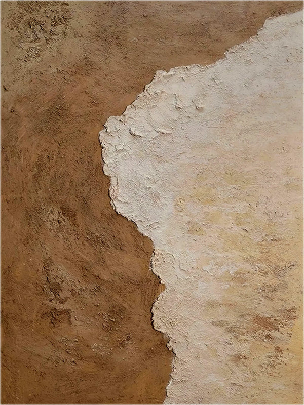Wabi Sabi  Wall Art | Beige and White Abstract Coastal Painting #TC 238