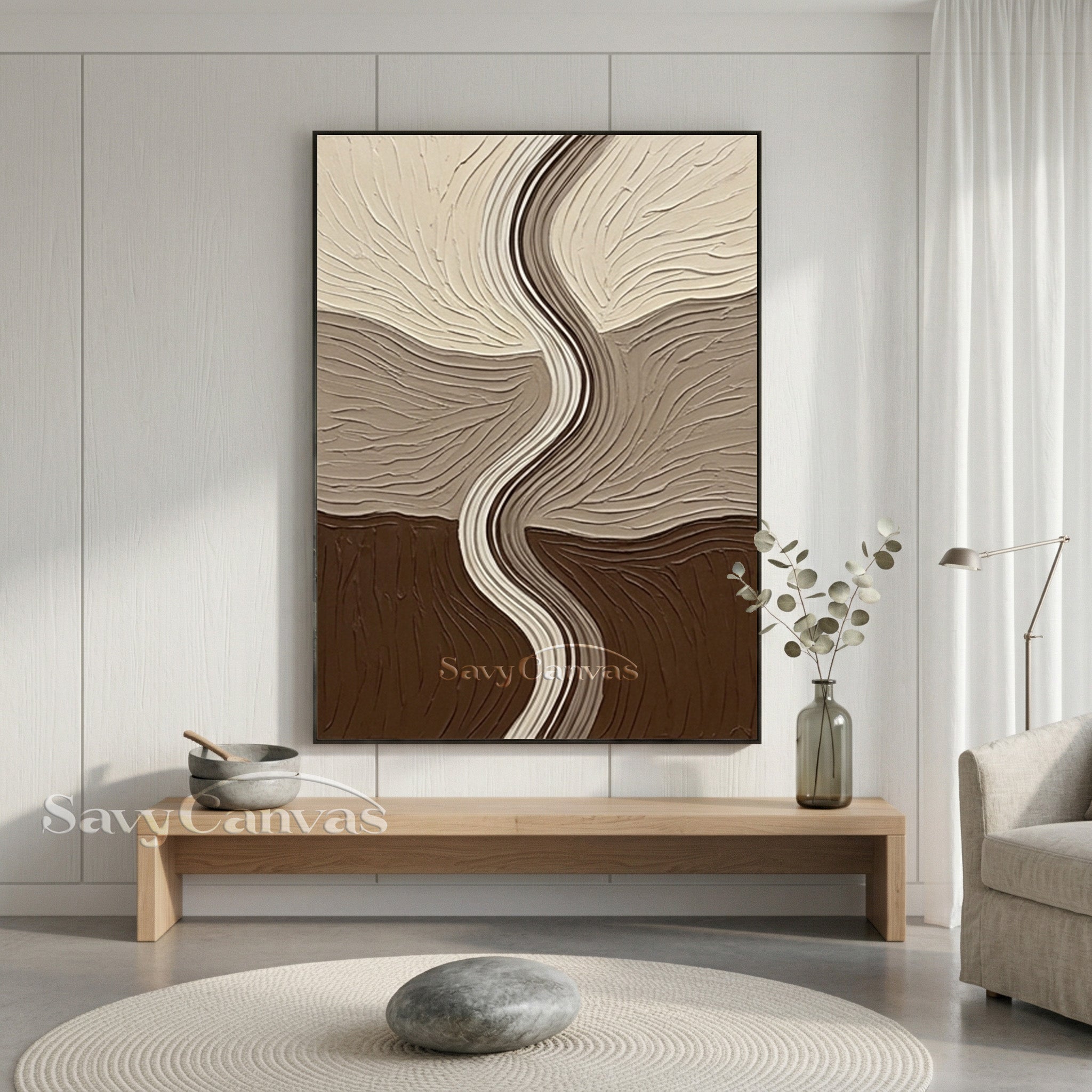 Layered Earth Tone Abstract 3D Textured Wall Art #SS 134