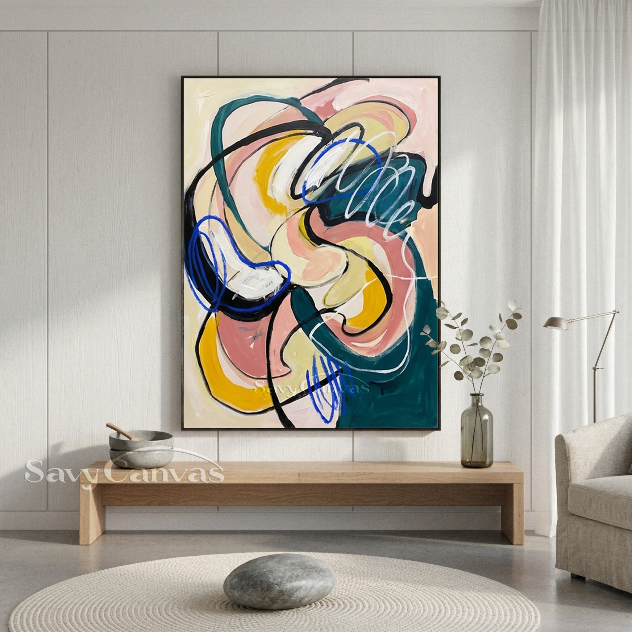 Colorful Abstract Swirls Art | Energetic Modern Painting #AA 486