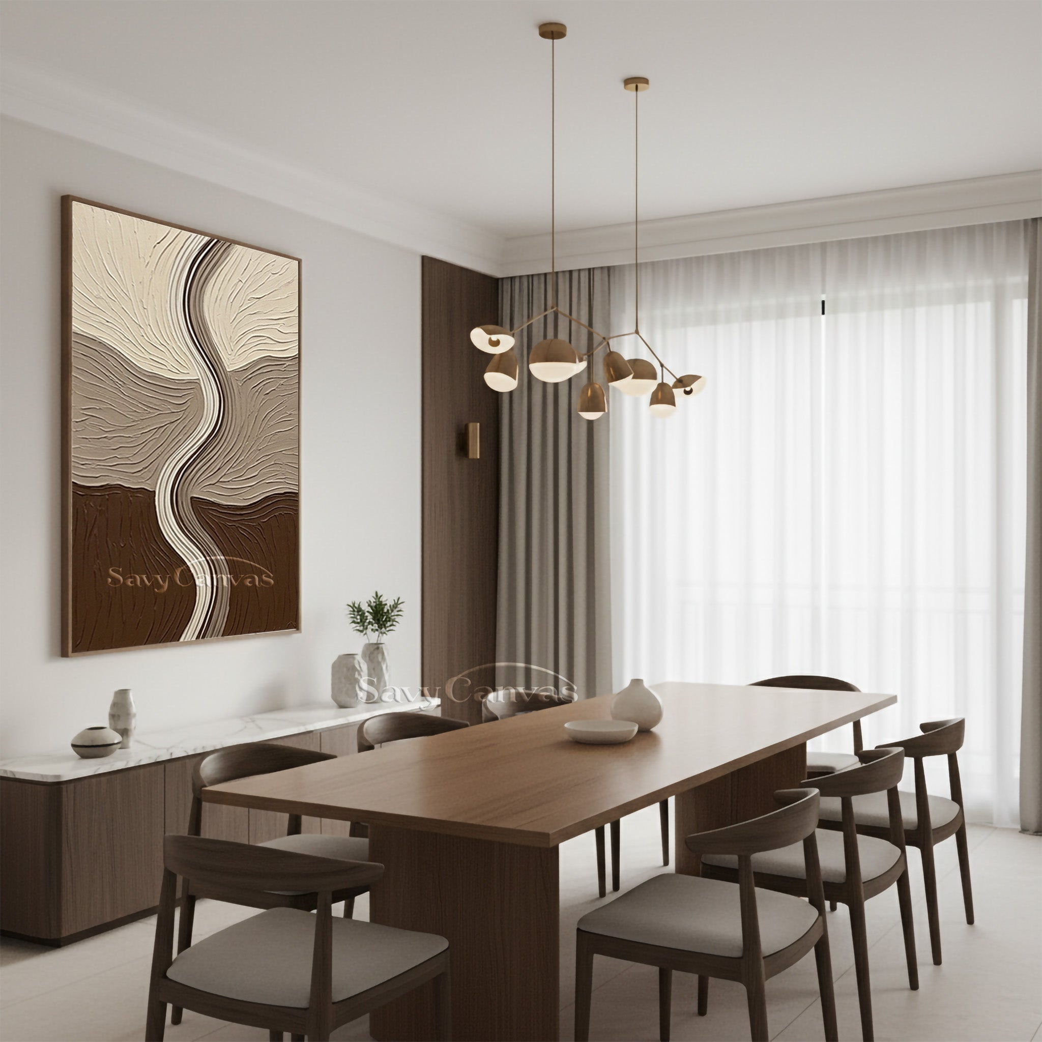 Layered Earth Tone Abstract 3D Textured Wall Art #SS 134