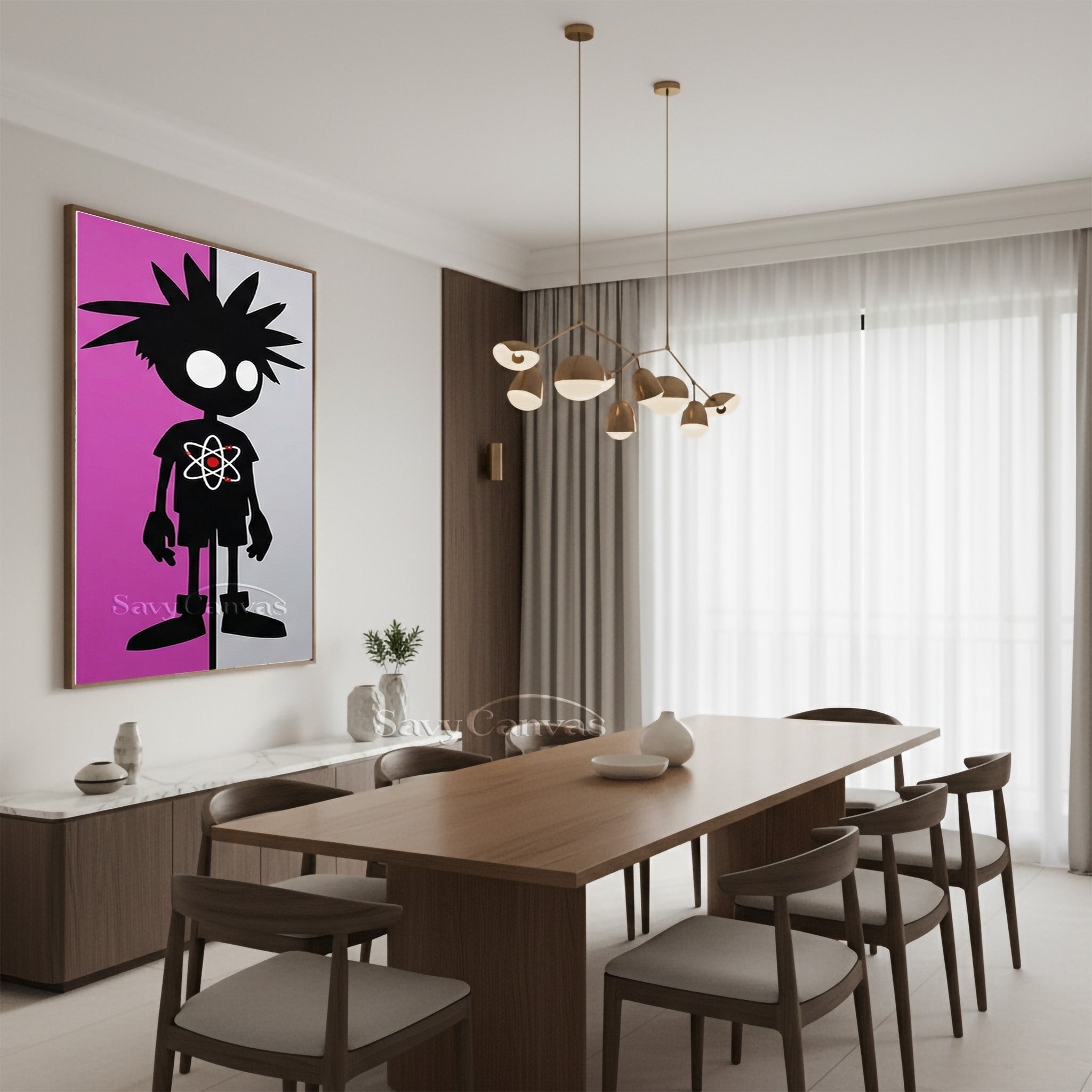Modern Cartoon Silhouette Canvas Art - Atom Boy Pop Art Decor #SS 096