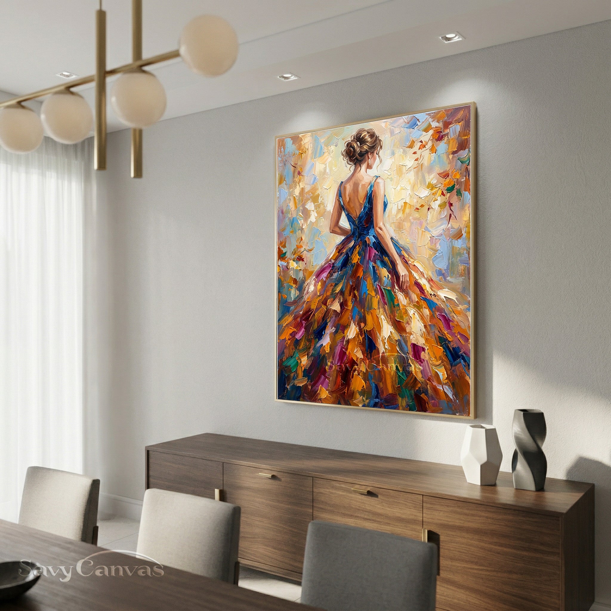 Abstract Woman Wall Art - Vibrant Hand-Painted Canvas #SS 015