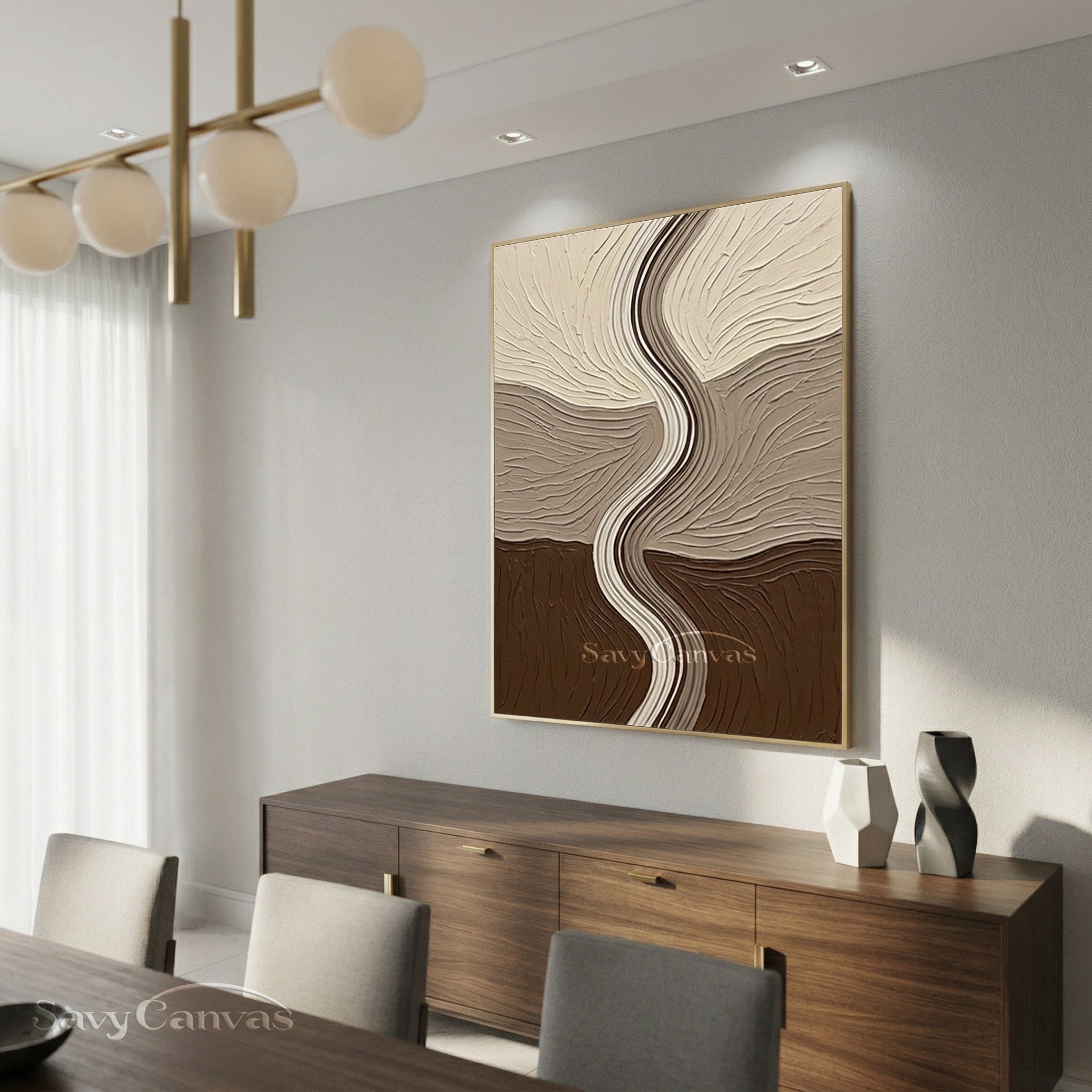 Layered Earth Tone Abstract 3D Textured Wall Art #SS 134