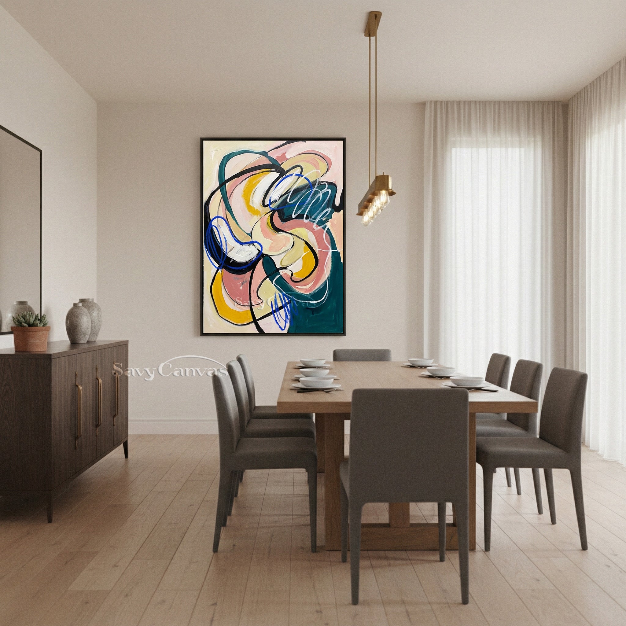 Colorful Abstract Swirls Art | Energetic Modern Painting #AA 486