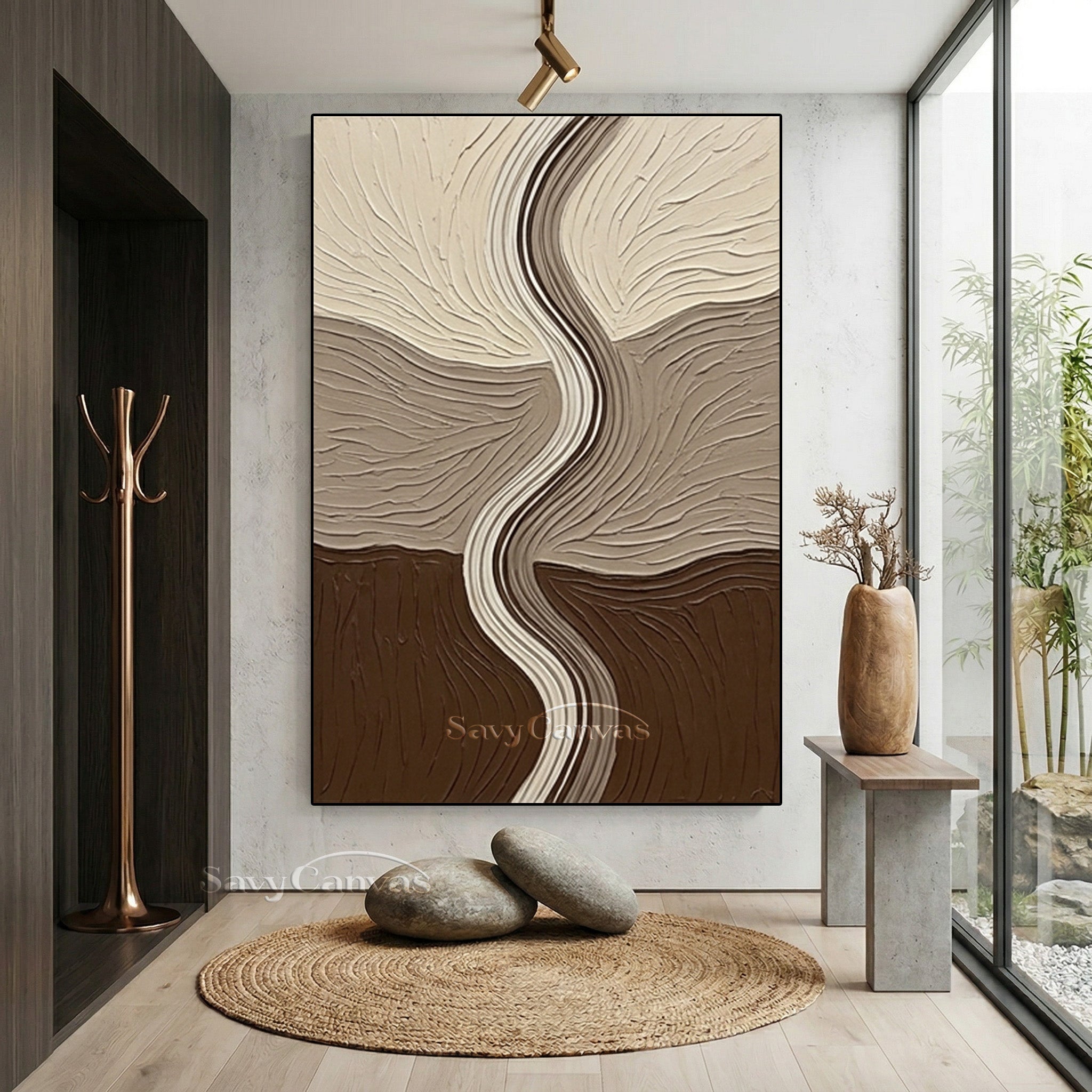 Layered Earth Tone Abstract 3D Textured Wall Art #SS 134