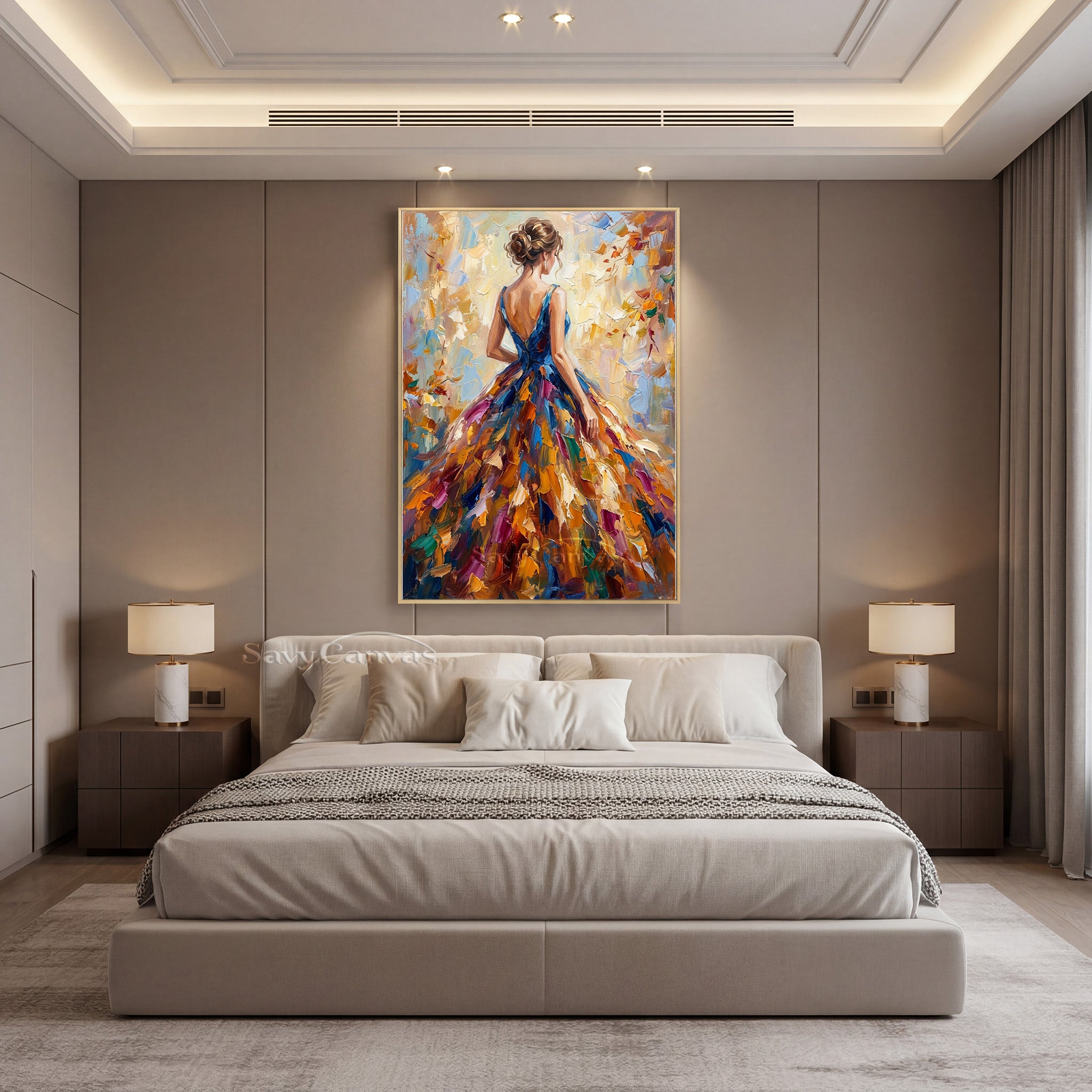 Abstract Woman Wall Art - Vibrant Hand-Painted Canvas #SS 015