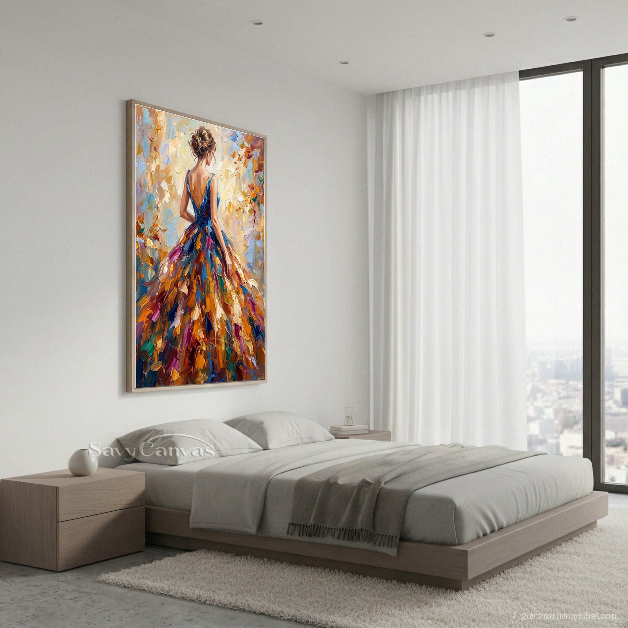 Abstract Woman Wall Art - Vibrant Hand-Painted Canvas #SS 015