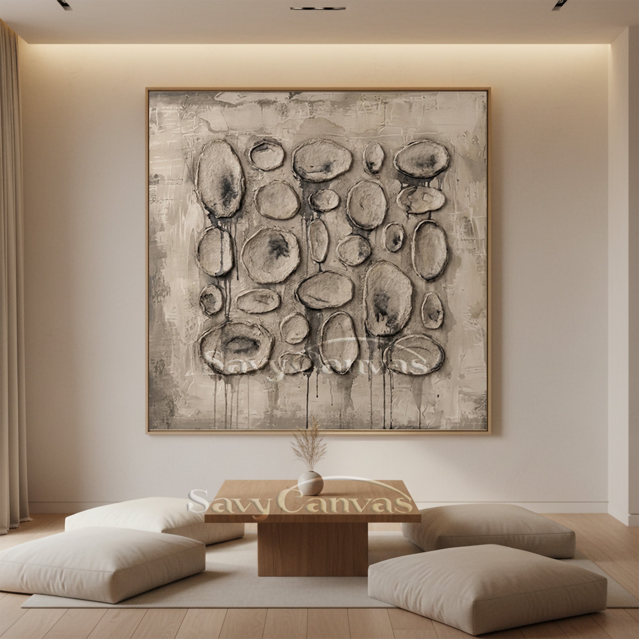 Modern Wabi-Sabi Plaster Wall Decor - Original Neutral Art #SS 020