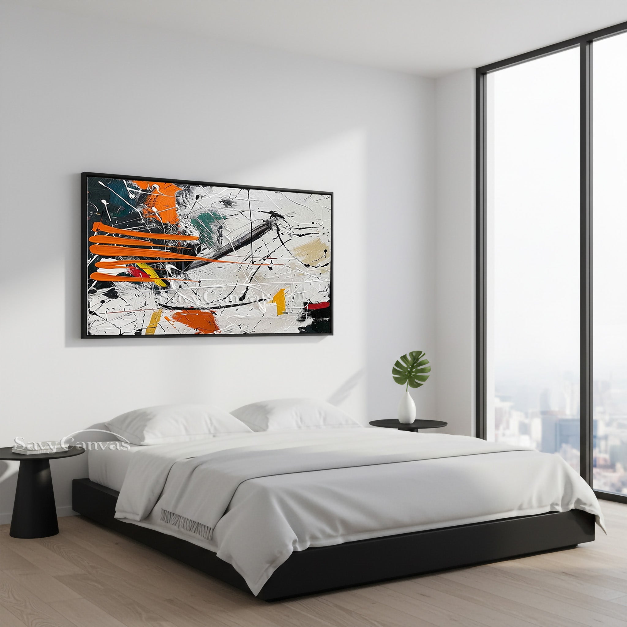 Large Modern Abstract Wall Art – Vibrant Paint Splash Canvas #JJ 470