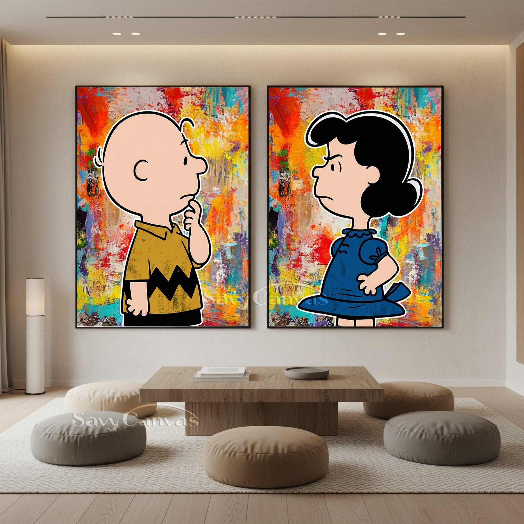 Charlie Brown & Lucy Pop Art Canvas Set #SS 056