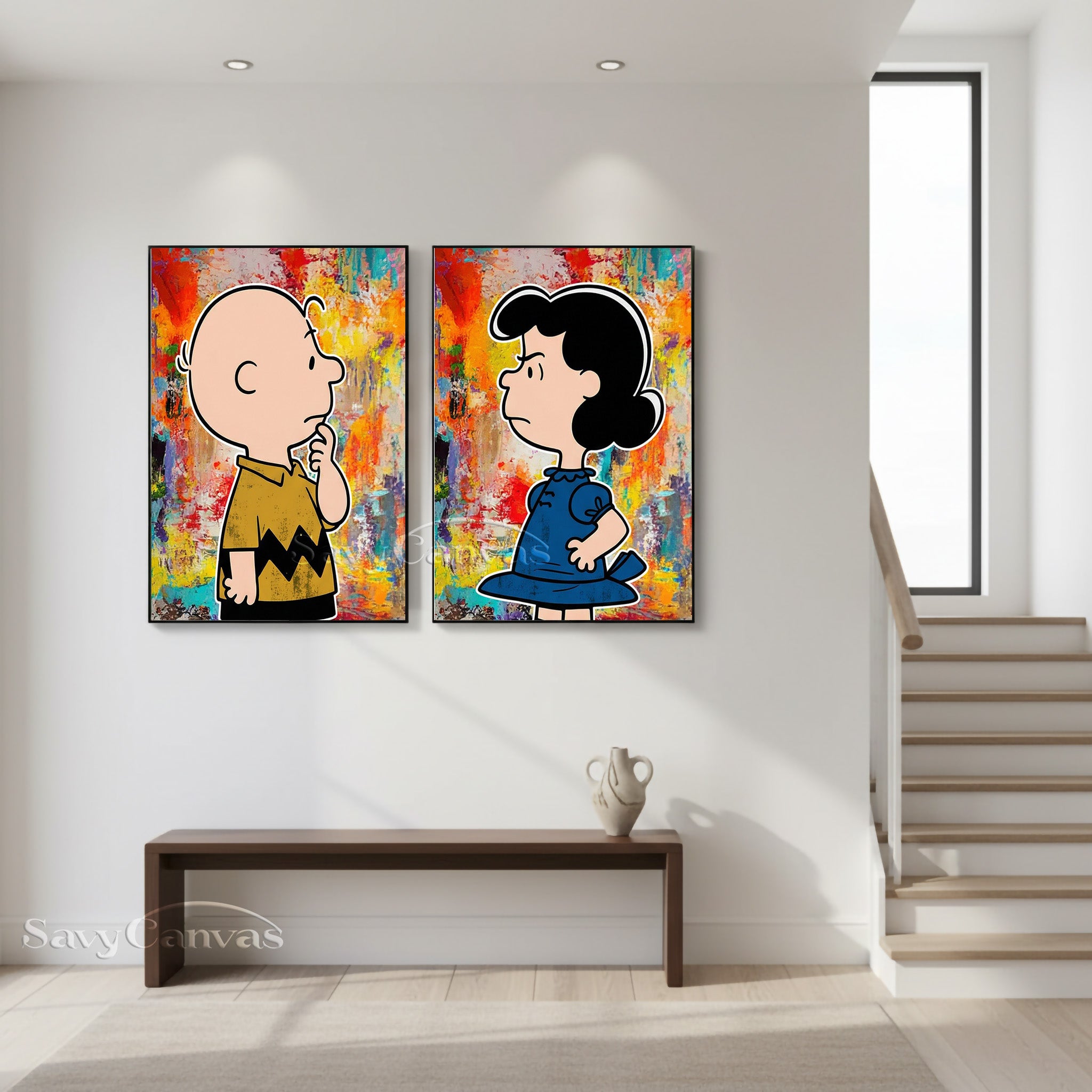 Charlie Brown & Lucy Pop Art Canvas Set #SS 056