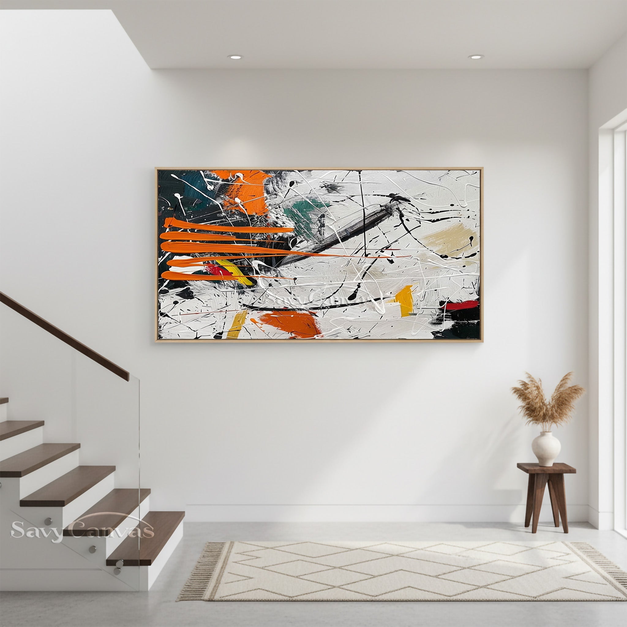 Large Modern Abstract Wall Art – Vibrant Paint Splash Canvas #JJ 470