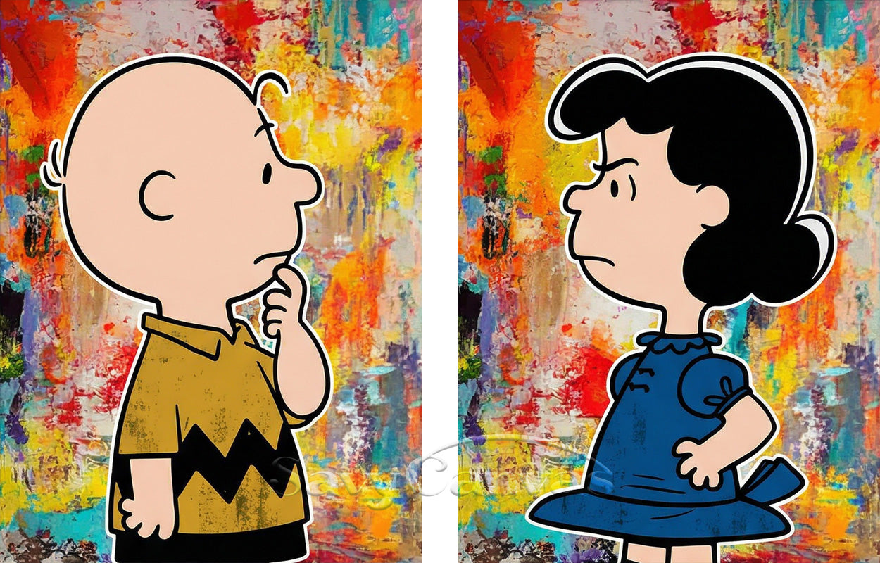 Charlie Brown & Lucy Pop Art Canvas Set #SS 056