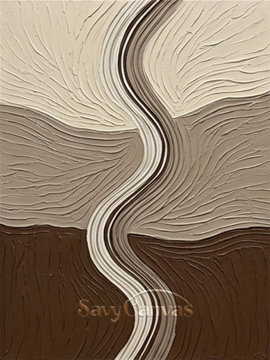 Layered Earth Tone Abstract 3D Textured Wall Art #SS 134
