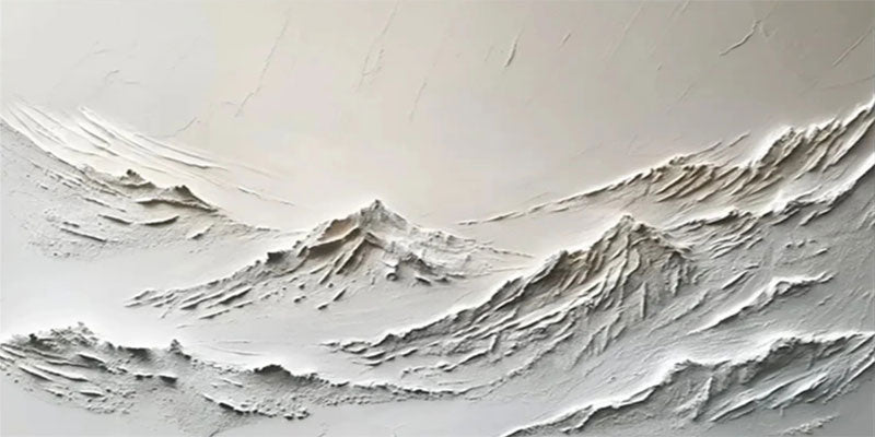 Horizontal Gray Abstract Landscape - Minimalist Wall Decor #JJ 376