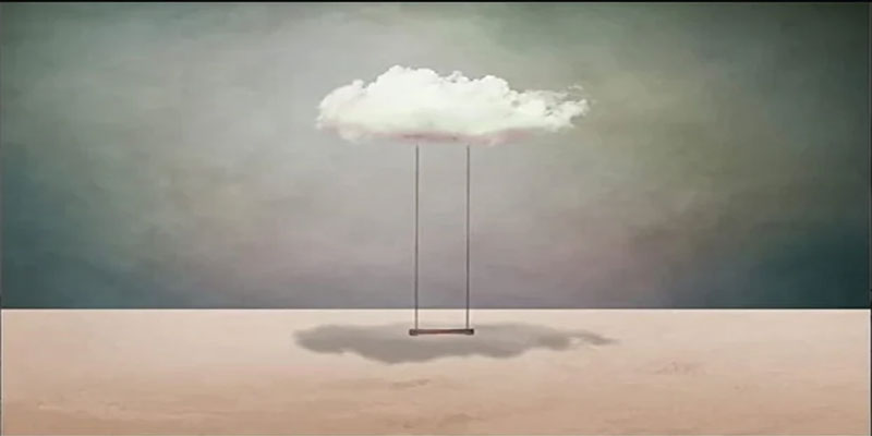 Atmospheric Cloud Art | Minimalist Surreal Painting for modern interiors  #TC 044