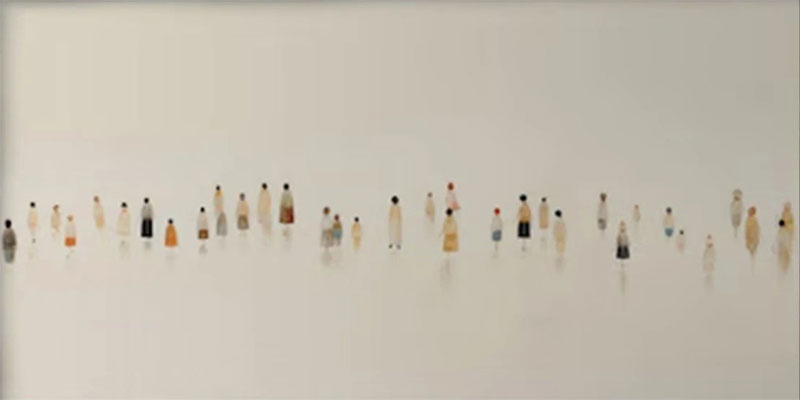Minimalist People Painting – Large  Abstract Oil Painting #JJ 292