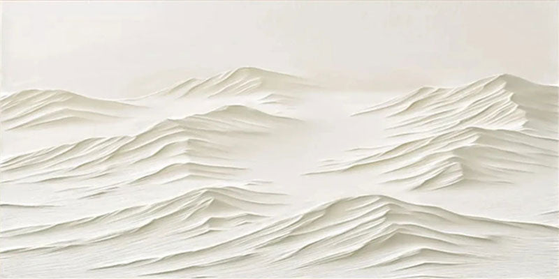 Textured White Wall Art - Serene Modern Hand-Painted Canvas #JJ 372