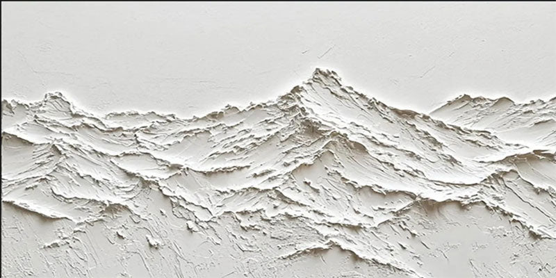 Textured Wall Art – Minimalist Mountain Landscape Canvas #JJ 411