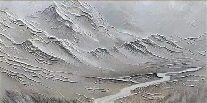 Contemporary Canvas Painting - Textured Abstract Landscape #JJ 375