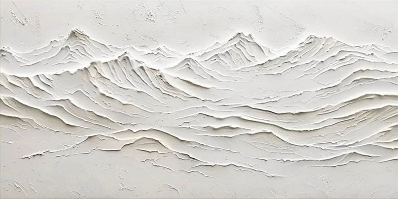 Modern 3D Plaster Canvas - Abstract Textured Wall Art for Bedroom #JJ 370