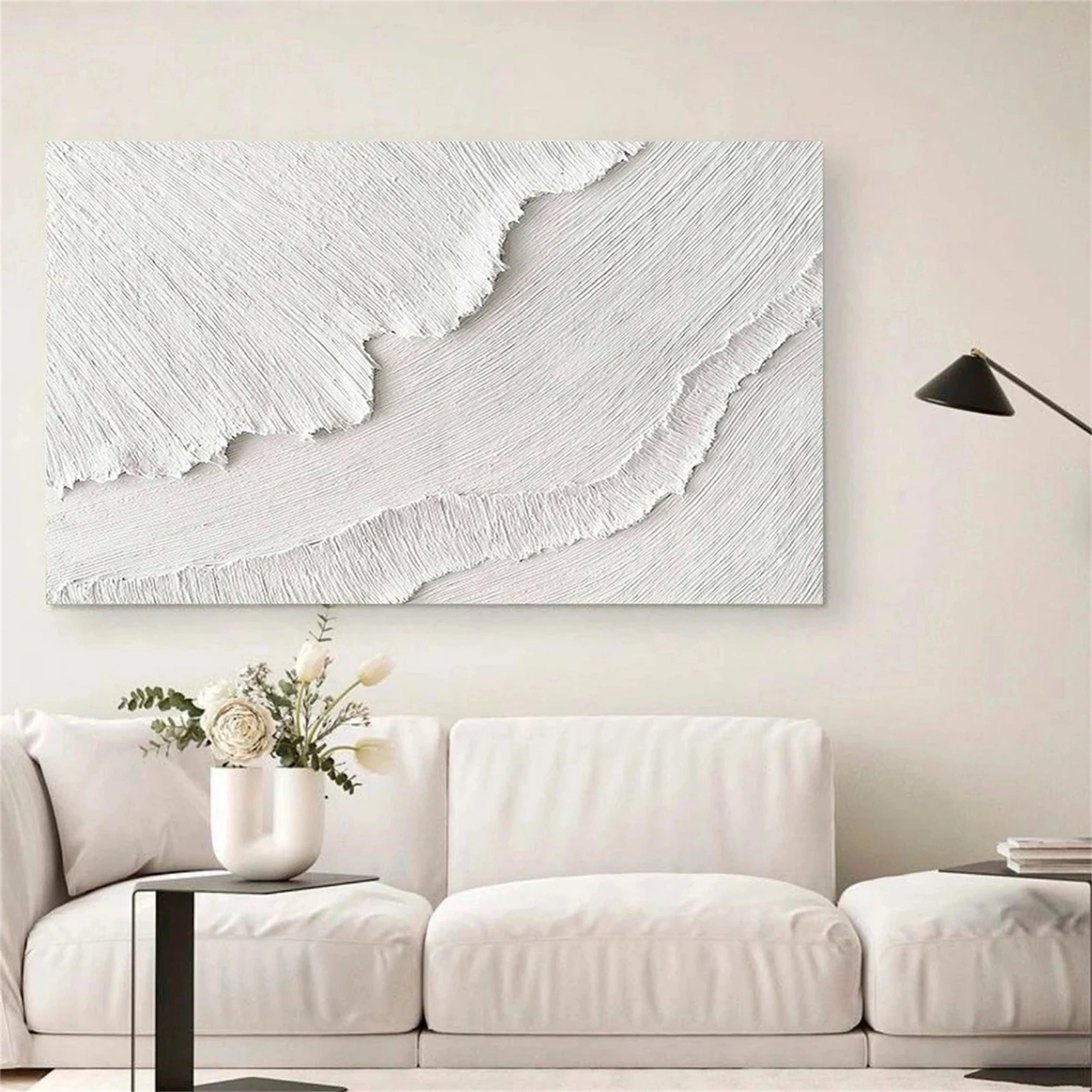 Handmade White Ocean Abstract Wall Art