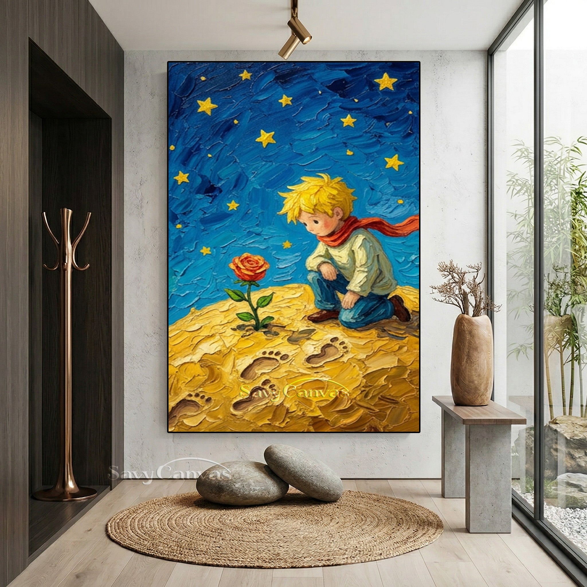 Little Prince Impasto Art | Starry Sky Impressionist Painting #SS 172