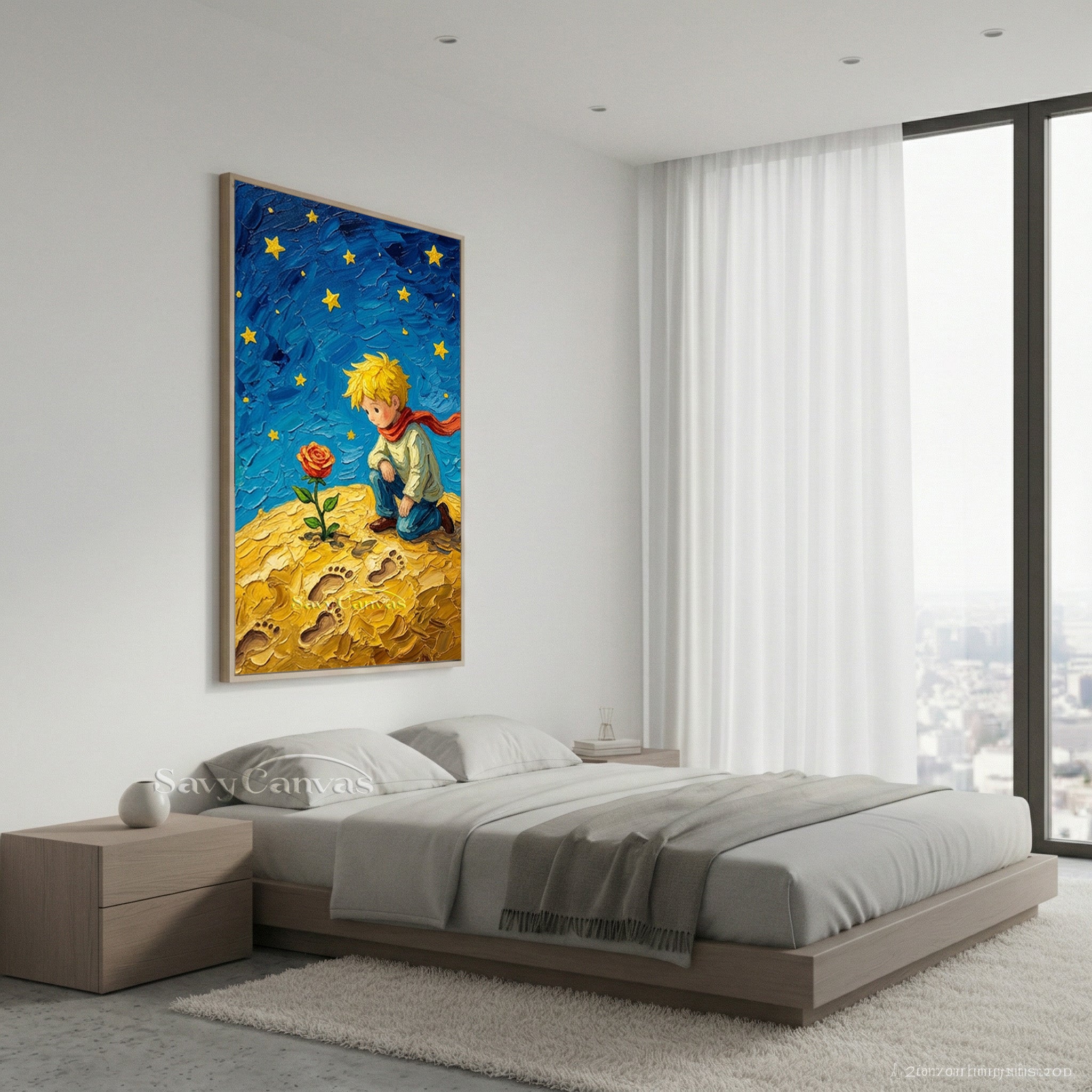 Little Prince Impasto Art | Starry Sky Impressionist Painting #SS 172