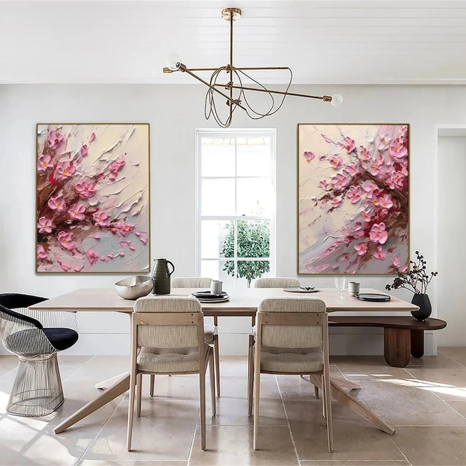 Pink Flower Oil Paintings - Bring Nature's Beauty Indoors #JJ 332