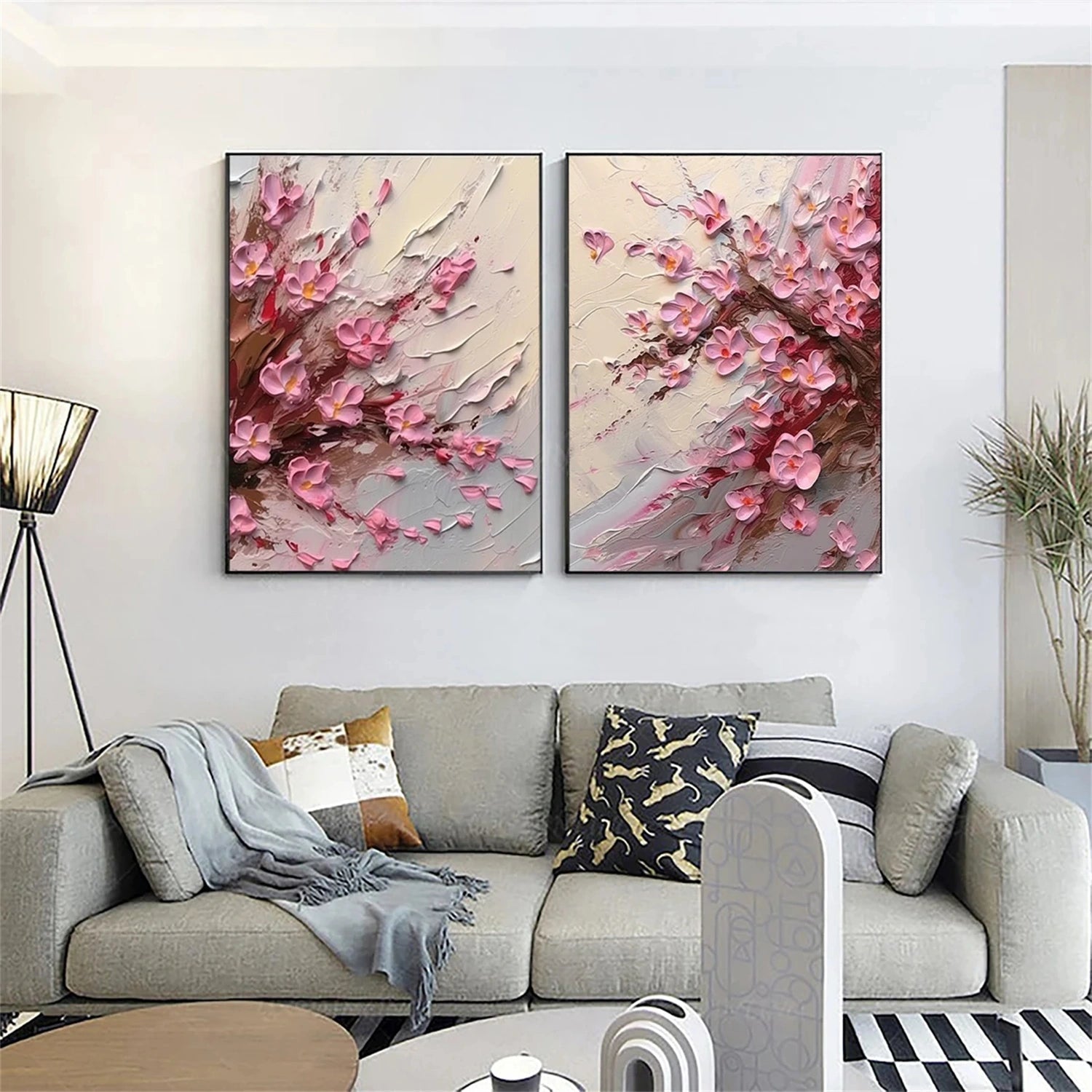 Pink Flower Oil Paintings - Bring Nature's Beauty Indoors #JJ 332