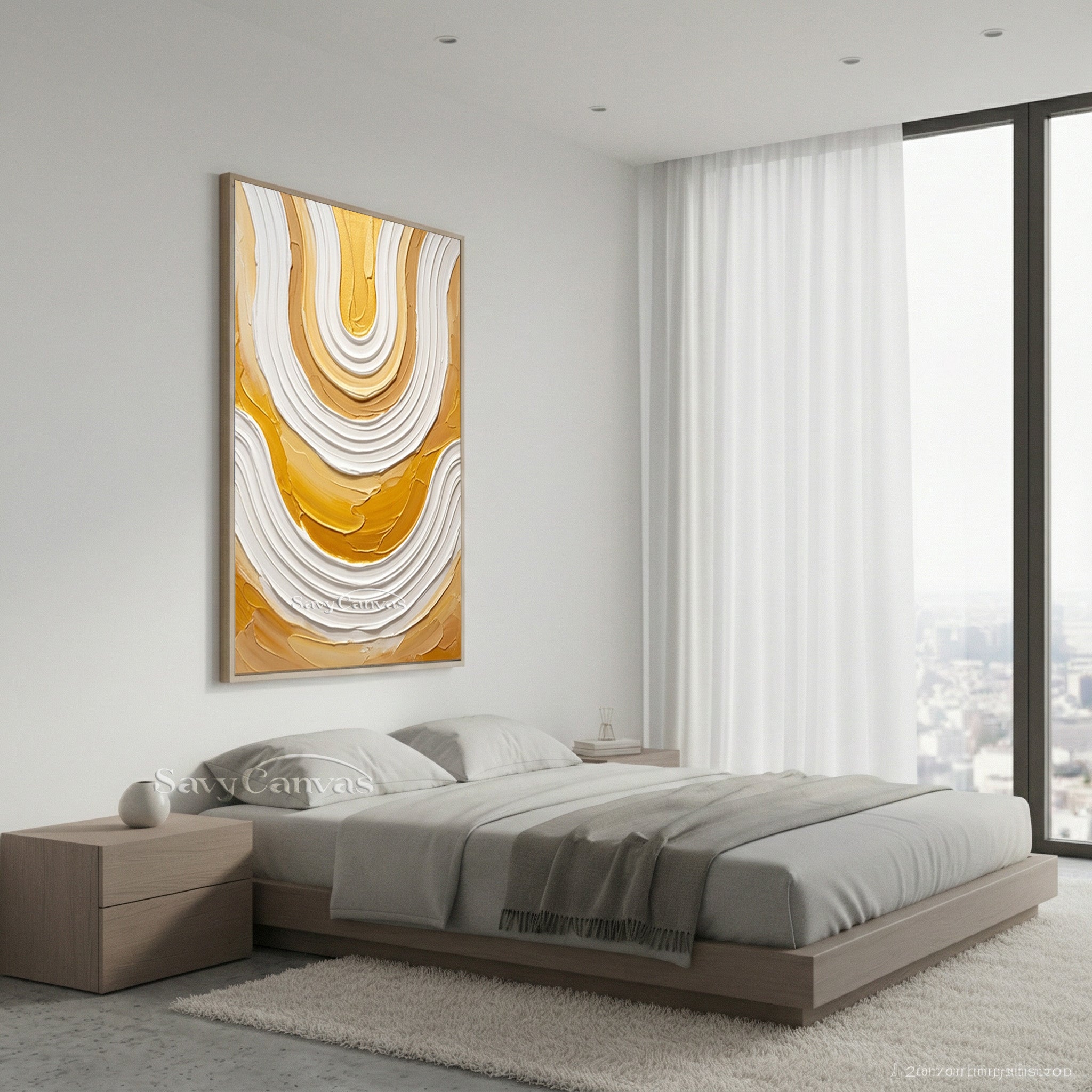 Luxury Gold Foil Textured Swirl Oil Painting | Abstract Wall Art #SS 176
