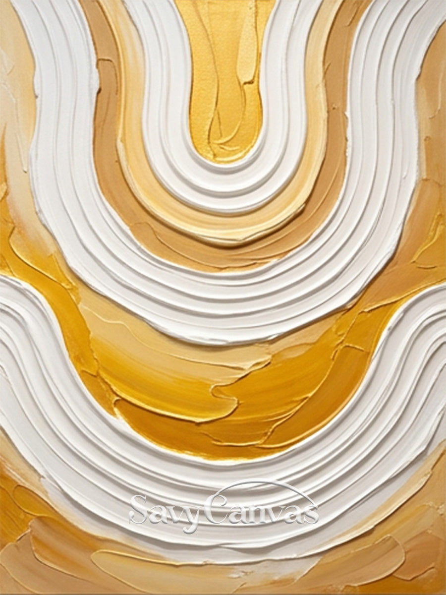 Luxury Gold Foil Textured Swirl Oil Painting | Abstract Wall Art #SS 176