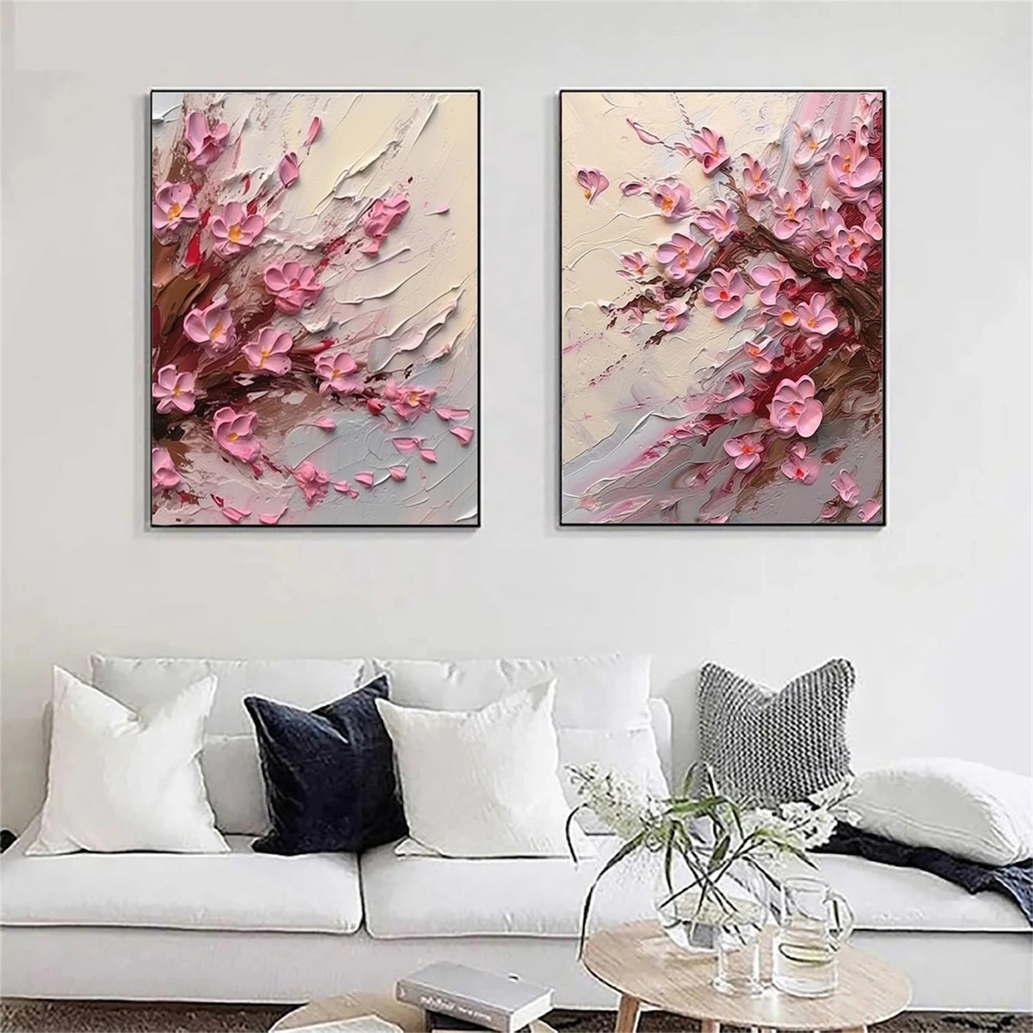 Pink Flower Oil Paintings - Bring Nature's Beauty Indoors #JJ 332