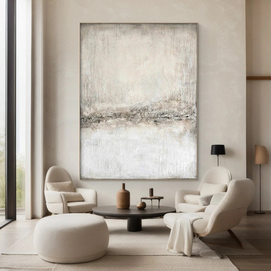 Large Minimalist Abstract Wall Art | Textured Neutral Painting #TC 065