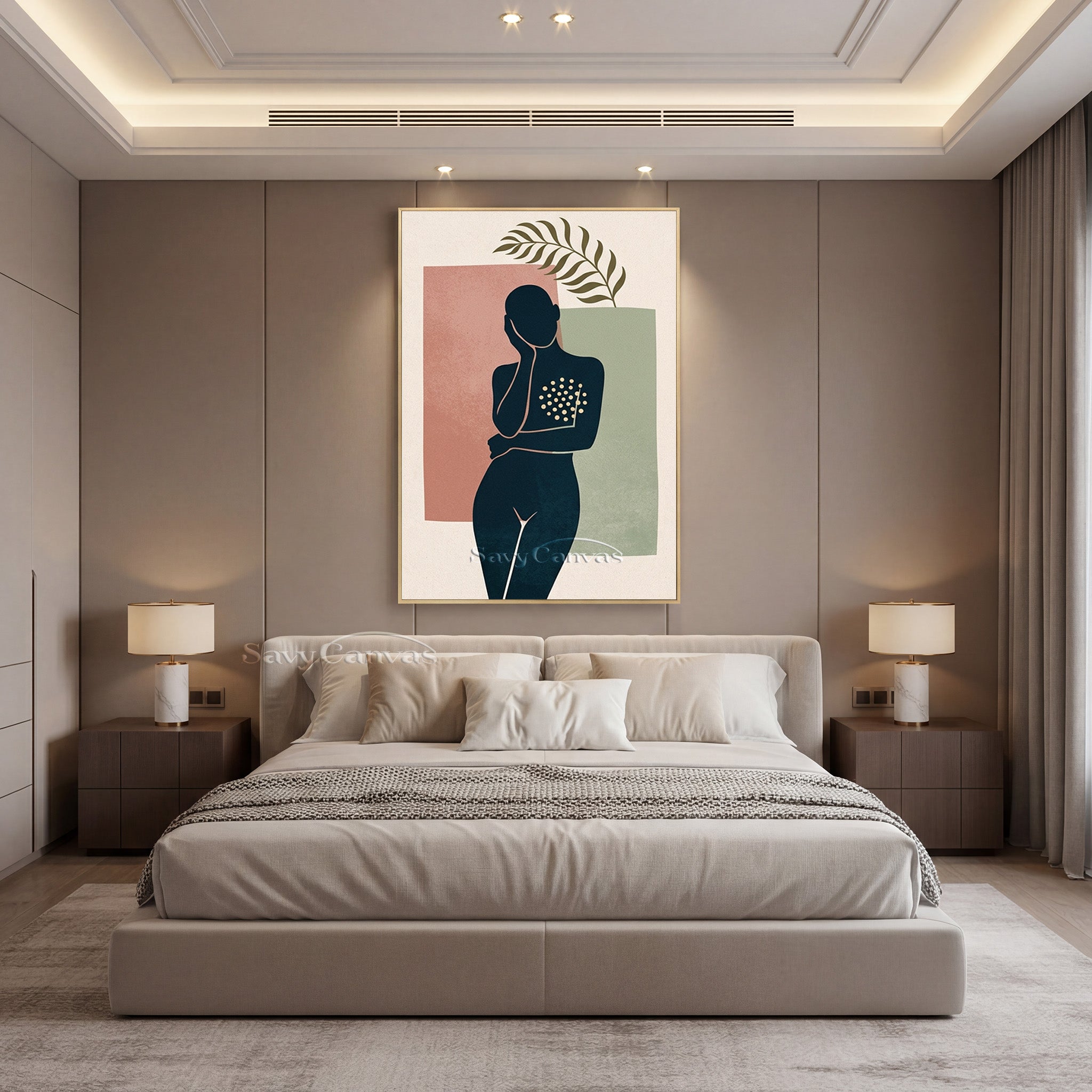 Minimalist Female Silhouette Abstract Wall Art Canvas #SS 179
