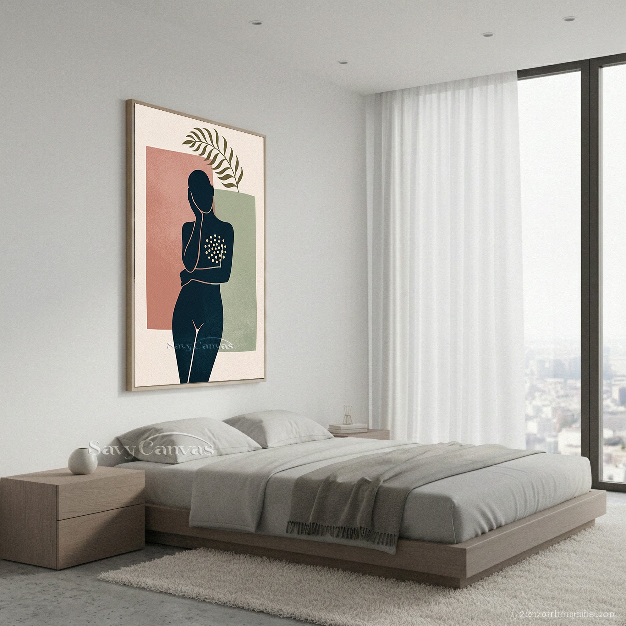 Minimalist Female Silhouette Abstract Wall Art Canvas #SS 179
