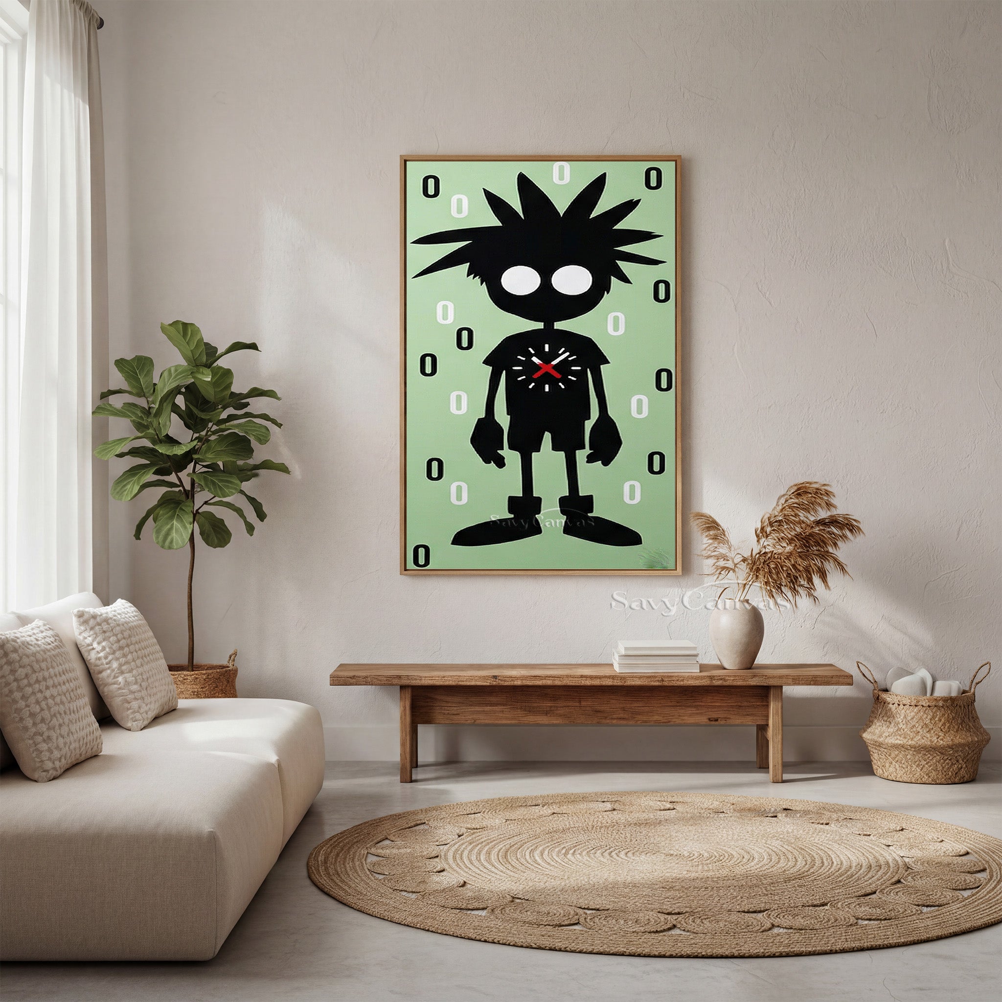 Modern Pop Art Shadow Boy Hand-Painted Oil Painting #SS 097