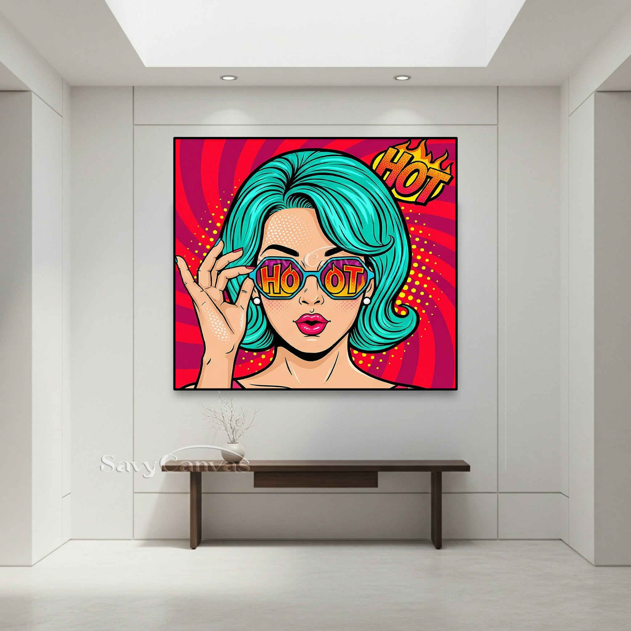 Handmade Pop Art Canvas - Retro Fashion Girl Wall Decor #SS 049