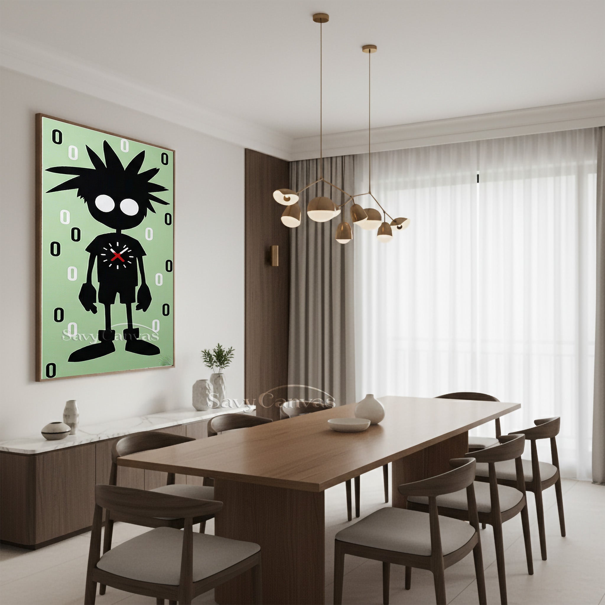 Modern Pop Art Shadow Boy Hand-Painted Oil Painting #SS 097