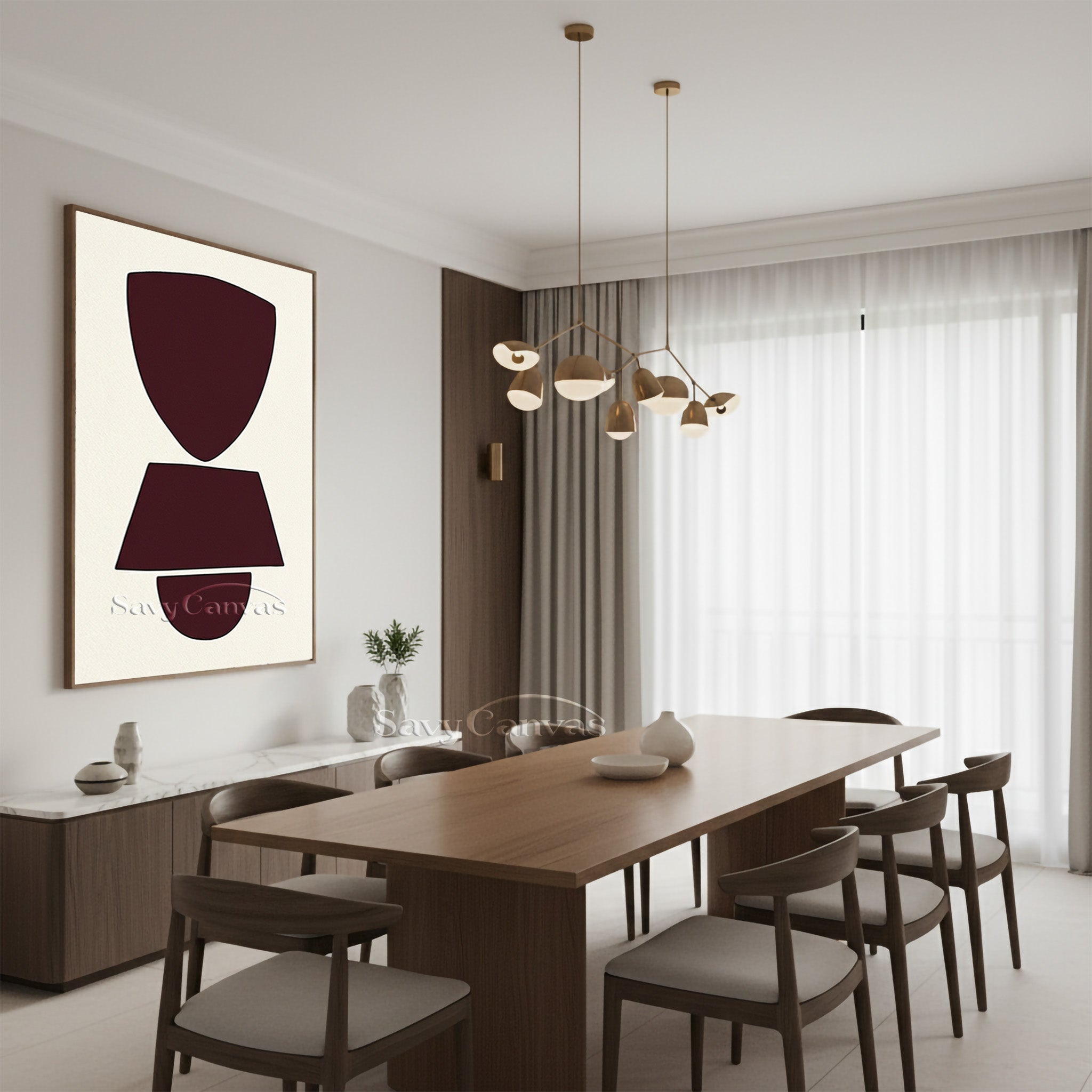 Modern Geometric Painting | Framed Minimalist Wall Art #AA 500