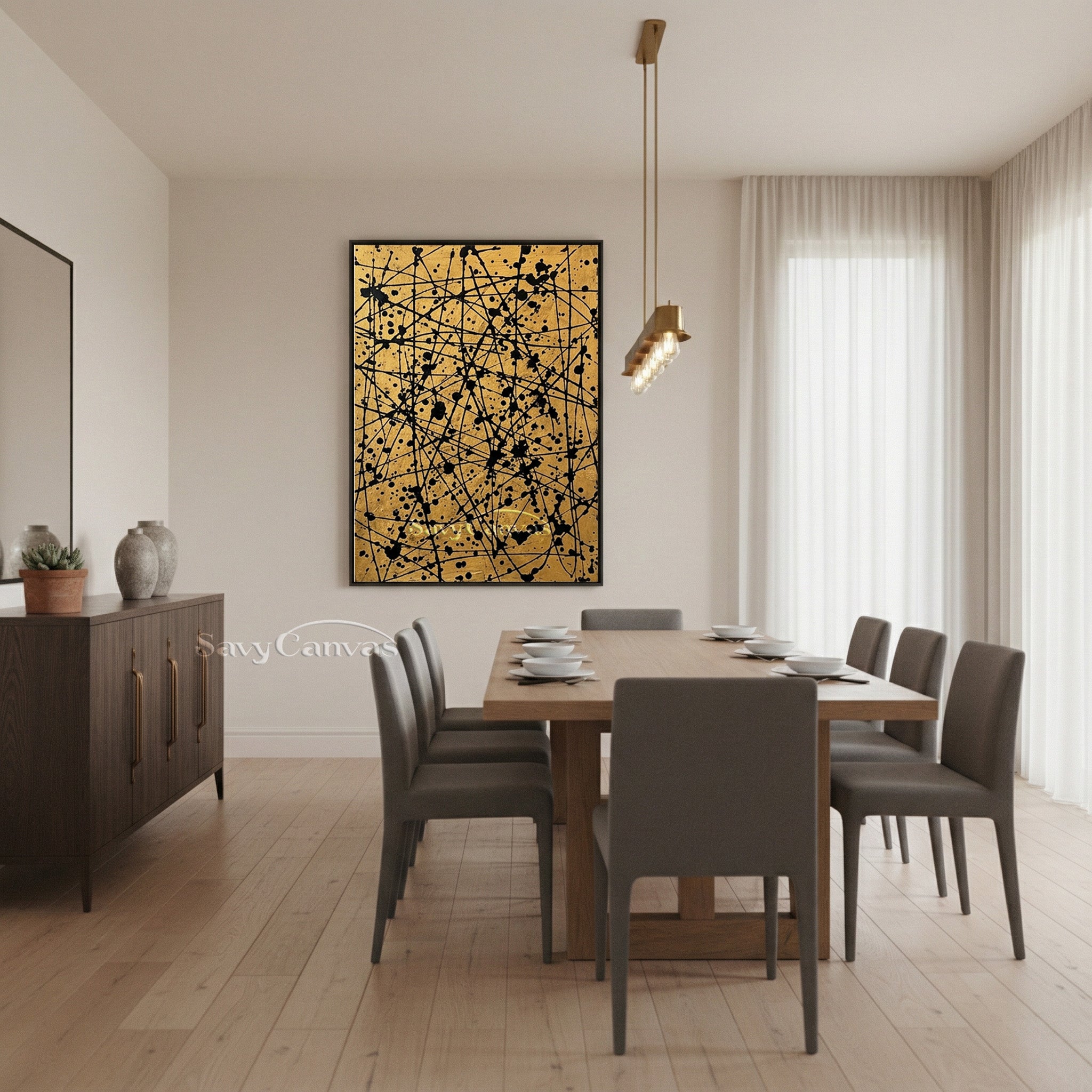Luxury Gold Abstract Wall Art for Entrance Foyer & Hallway #AA 524