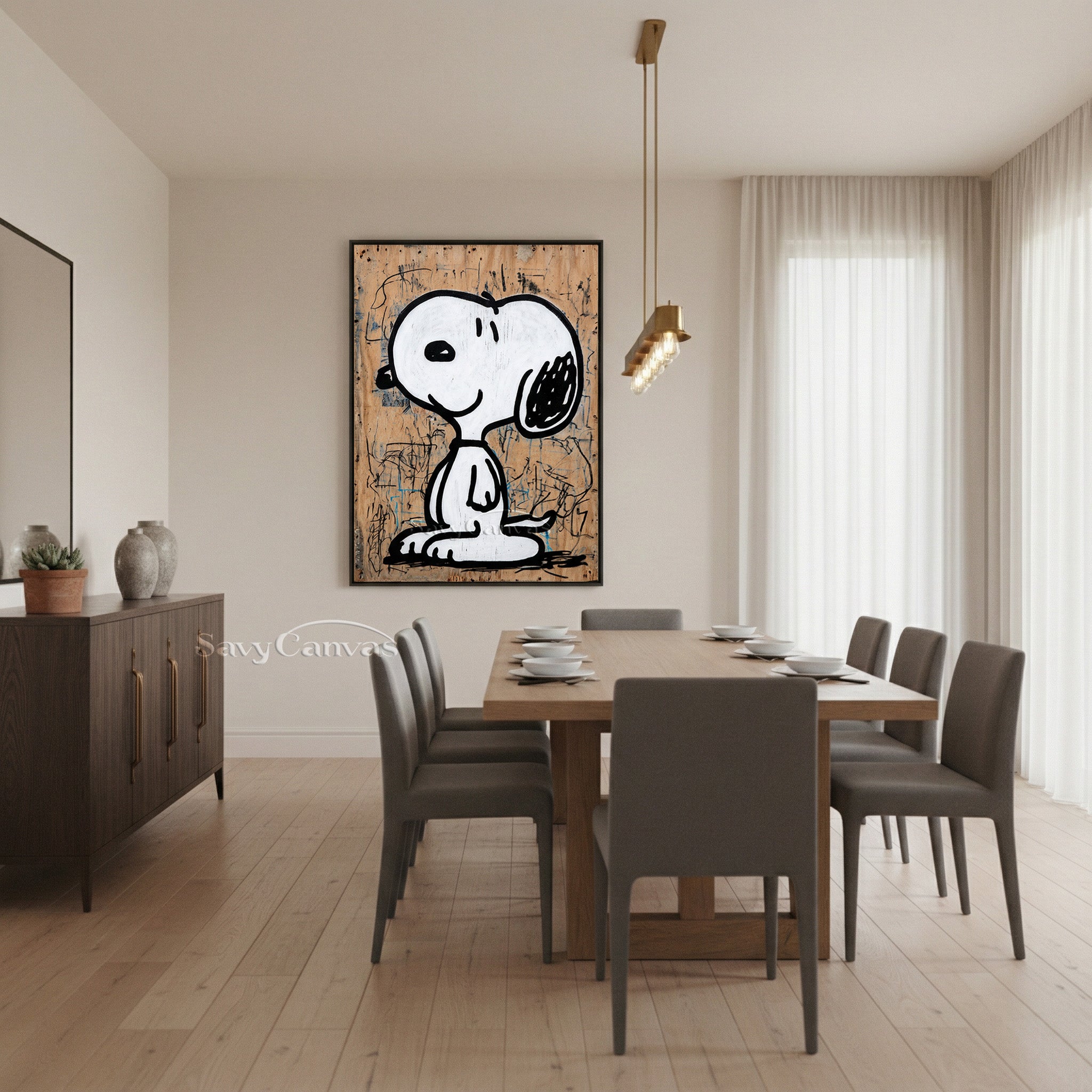 Modern Snoopy Graffiti Wood Art - Handmade Pop Art Painting #SS 061