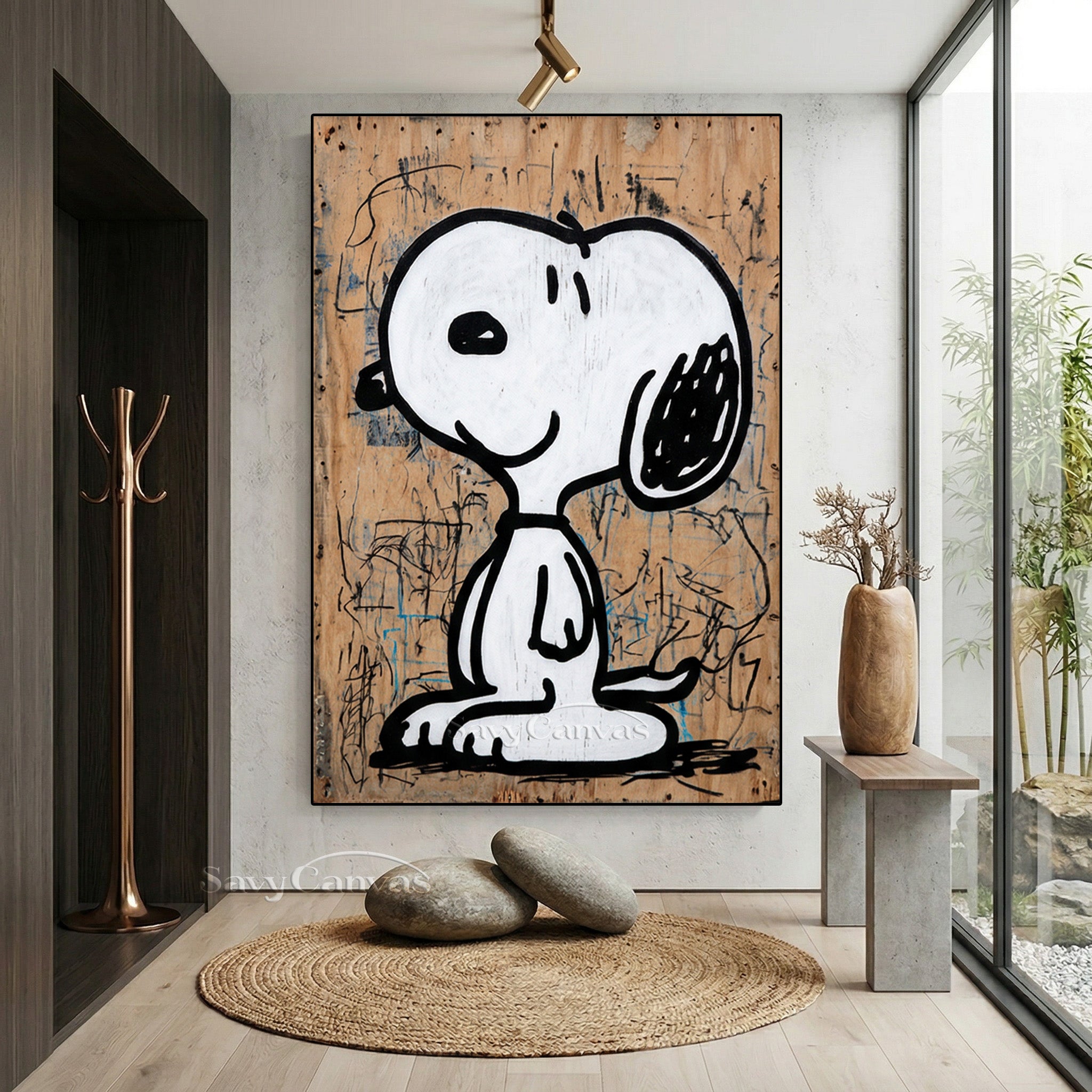 Modern Snoopy Graffiti Wood Art - Handmade Pop Art Painting #SS 061