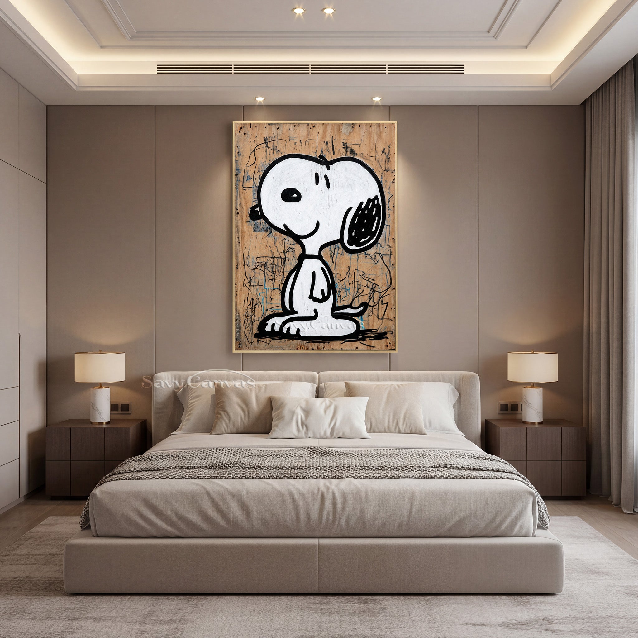 Modern Snoopy Graffiti Wood Art - Handmade Pop Art Painting #SS 061