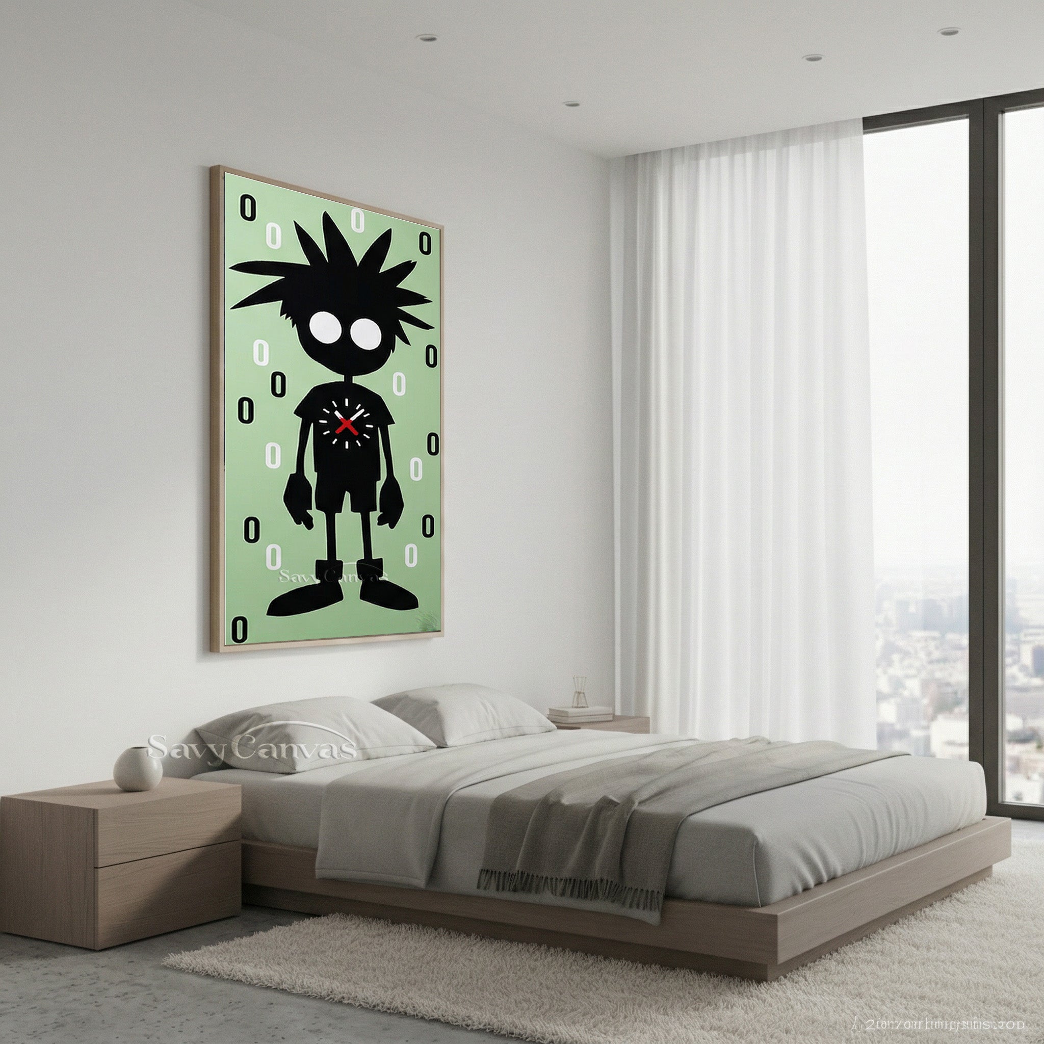 Modern Pop Art Shadow Boy Hand-Painted Oil Painting #SS 097