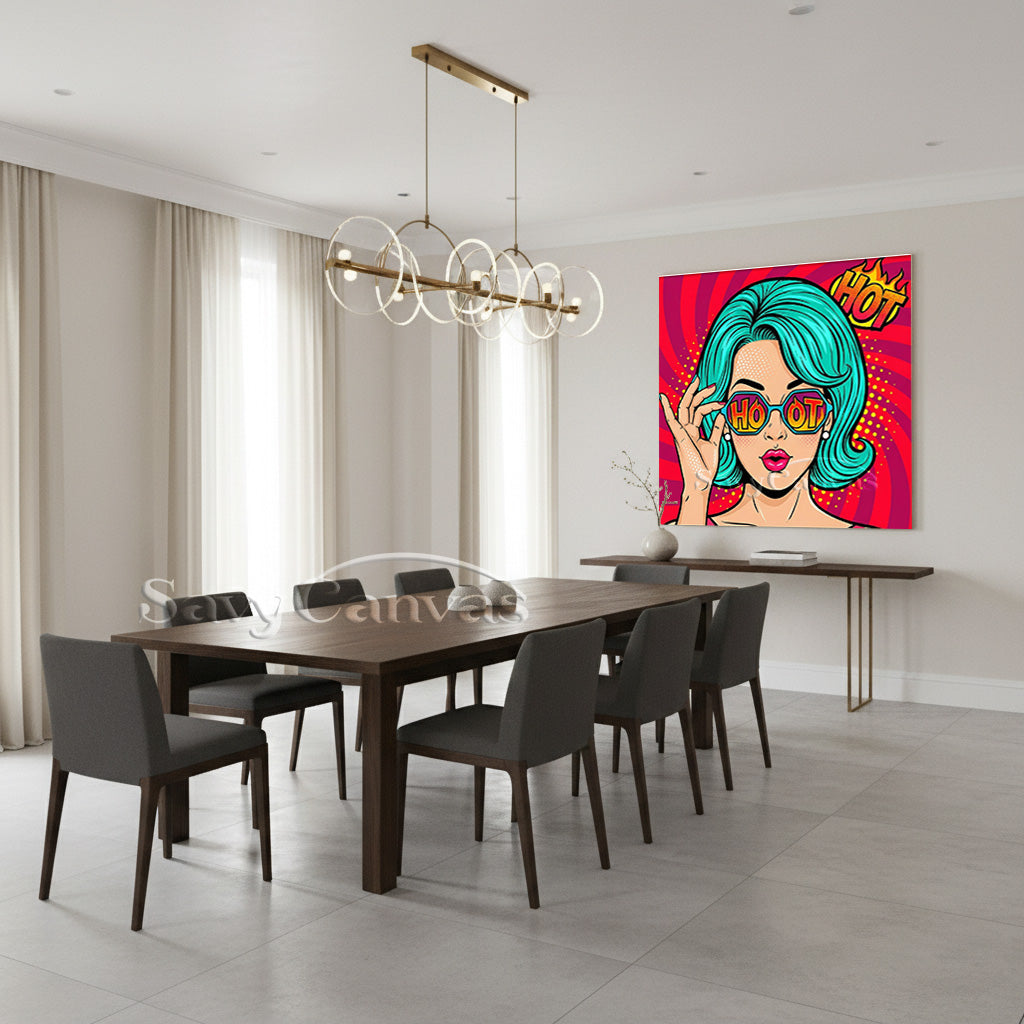 Handmade Pop Art Canvas - Retro Fashion Girl Wall Decor #SS 049